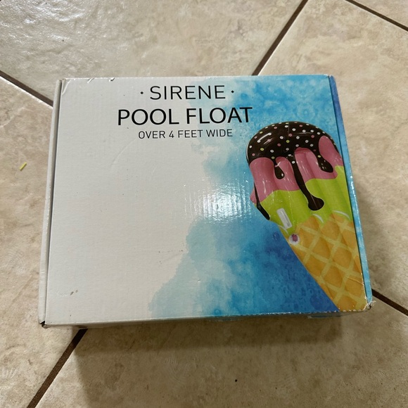 Ice Cream Cone Pool Float 4 Feet Air Mattress Floatie - Picture 2 of 3